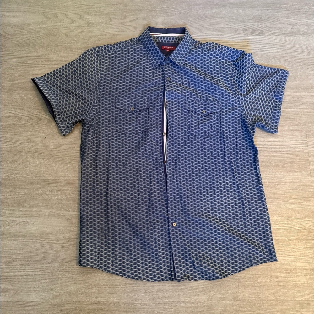 DE-NIKO Men's Shirt Blue Sz: 3XL